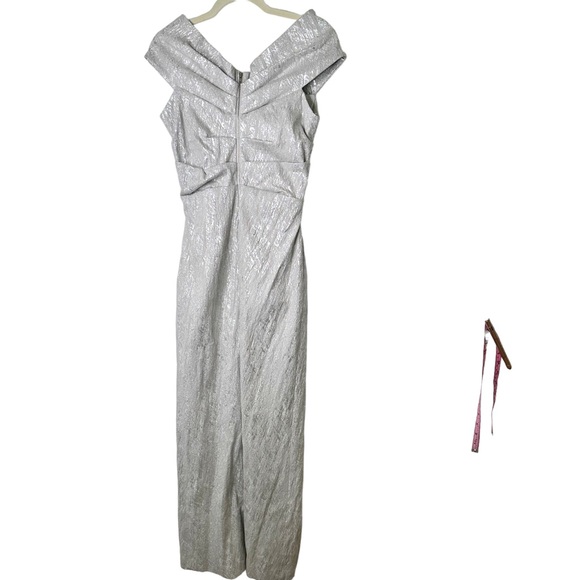 Rickie Freeman for Teri Jon Metallic Jacquard Evening Gown Wedding Prom Dress 10 - Picture 5 of 14